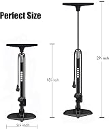 GOBKO Bike Pump Floor Pump with Gauge Presta Schrader 160 PSI High Pressure view 3