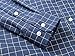 Emiqude Mens Casual Slim Fit Long Sleeve Pocket Inner Contrast Plaid Dress Shirt Large Navy