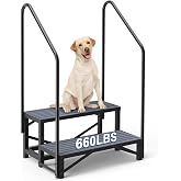 FEHOKINCH 2-Step RV Steps with Dual Handrails, Heavy-Duty, 660 lbs Max Load | Comes with Anti-Slip Mats, Portable &amp; Easy to Install, Perfect for RV, Hot Tub and Outdoor Porches