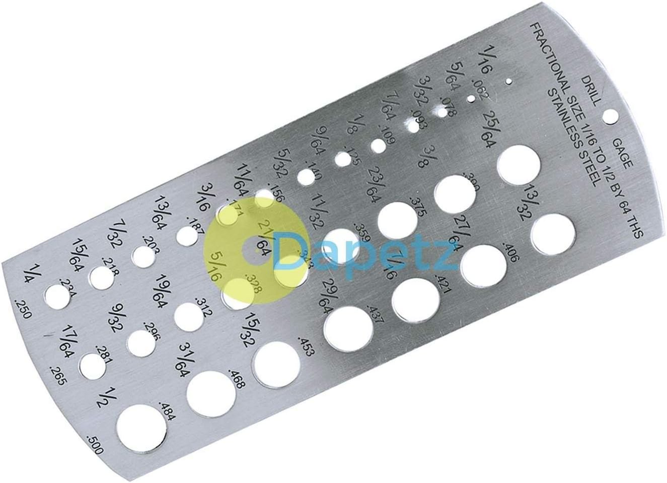 Dapetz ® Metric Stainless Steel Drill Size Gauge 1/161/2" New