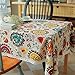 HOOYE Bohemian Style Rectangle Tablecloth Linen Lace Table Cloth for Dinner Parties Table Cover (55X71 inch, Bohemian Style)