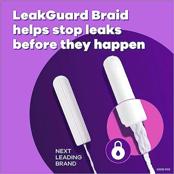 TAMPAX RADIANT TAMPONS MULTIPACK WITH LEAKGUARD BRAID, REGULAR/SUPER ABSORBENCY, WITH LEAKGUARD BRAID, UNSCENTED, 28 COUNT