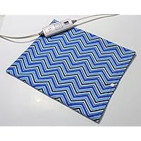 Replacement Cover for 12&rdquo; x 15&rdquo; Heating Pad ~ Heating Pad Cover ~ Cover Only ~ Blue Dotted Chevron Print