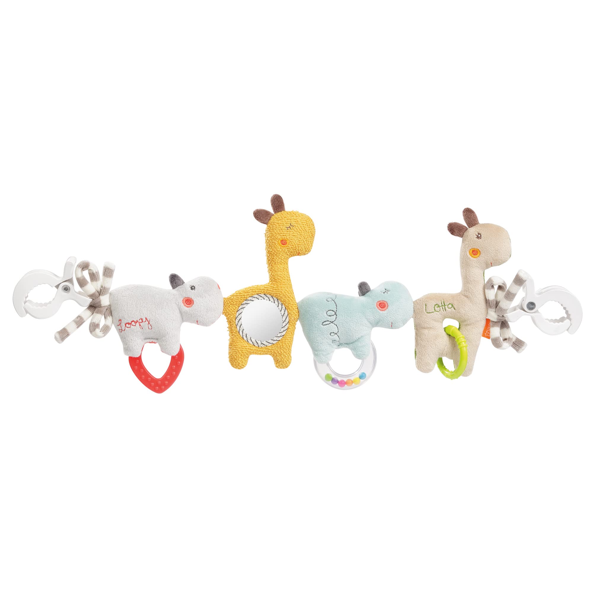 Fehn 059137 Loopy & Lotta Pram Chain – Mobile Chain with Cute Pendants for Flexible Hanging – for Babies and Toddlers from Newborns Upwards – Length : 45 cm