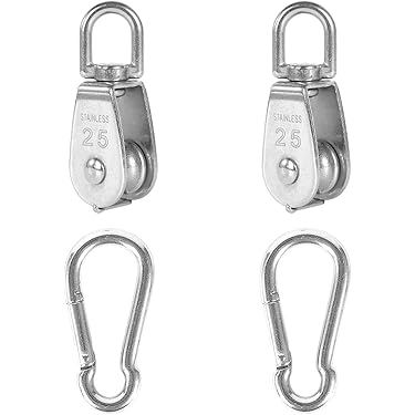 Generic 12pcs 304 Stainless Steel M15 Single Pulley Block For Wire Rope Hanging Line Traction - View #6