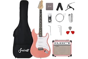 Fojill 39 Inch Electric Guitar Kit Set Beginner Starter Combo Package Bundle 20W Amplifier Amp Accessory Padded gig Bag,Picks, Cable,Strap,Extra Strings