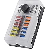 Bloque de fusibles de 12 voltios, bloque de fusibles de barco marino, impermeable, caja de fusibles automotriz de 12 vías con