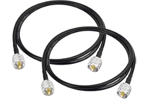 Superbat UHF PL259 CB Coax Cable 3ft 1m UHF Male to Male Low Loss RG8X Extension PL259 Jumper 2-Pack for HAM and CB Radio Ham