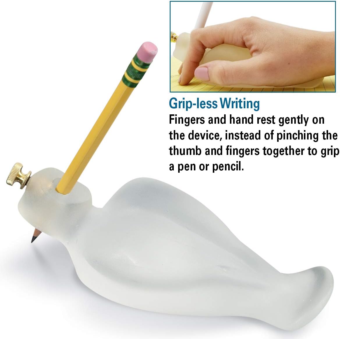 Writing Aide for Adults, Children. Achieva Writing-Bird Handwriting Aid, Pencil Pen Holder. Right or Left Handed Writing Device - Arthritis, Tremors, Stroke, Neurological Disorder, Carpal Tunnel.: Health & Personal Care