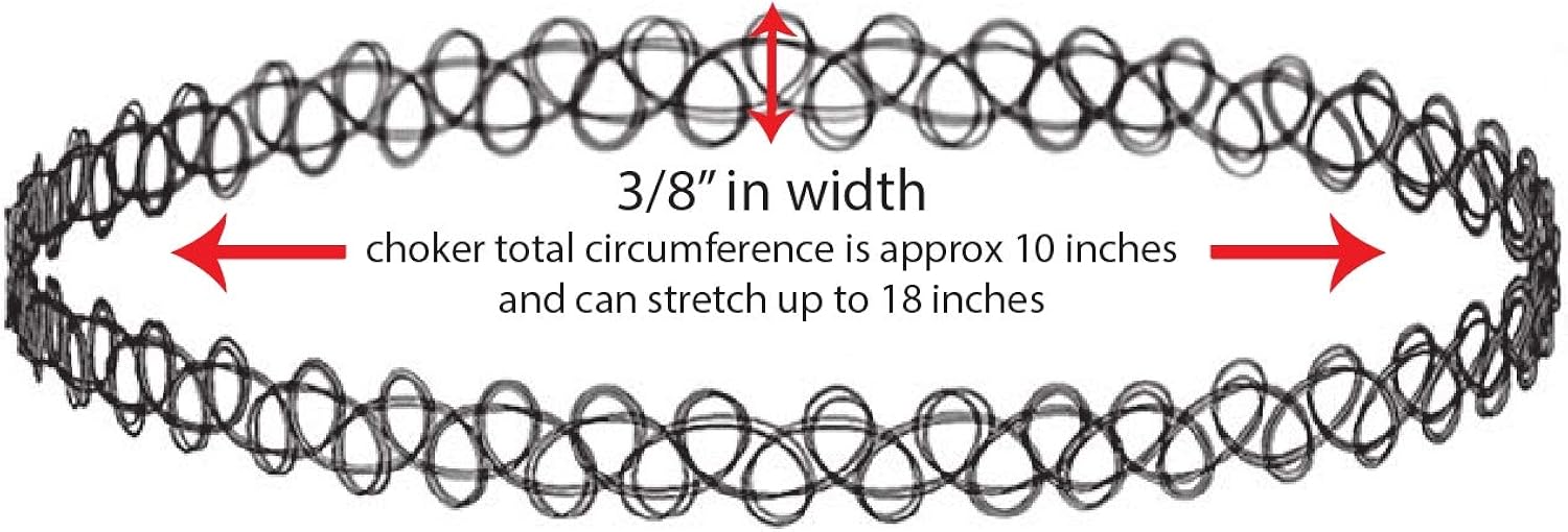 BodyJ4You 24PC Choker Necklace Set Colorful Mix Stretch Elastic Jewelry Women Girl Kids Value Pack: Jewelry