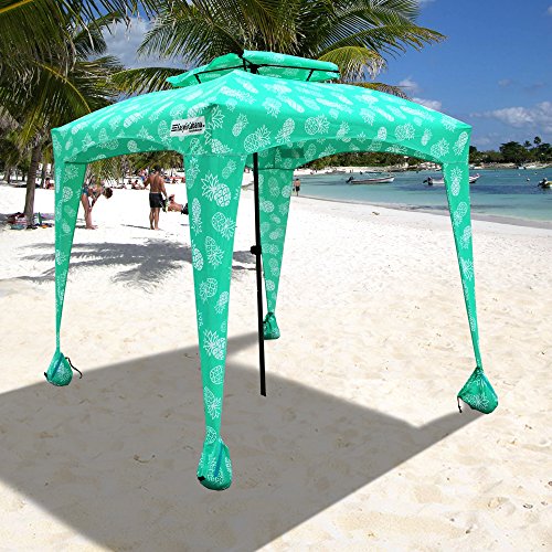 Beach Cabana Canopy Shelter Sun Shade Tent 6’ X 6’ UPF 50