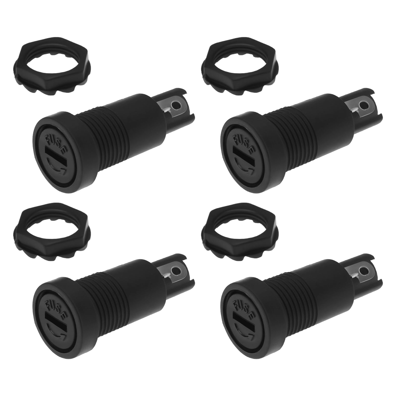 eMagTech 10pcs 5x20mm Panel Fuse Holder Installation Screw Fuse Holder Tube 10A 250V Installation Hole 12mm for Panel Installation Electrical Equipment Motorcycle