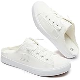 BENPAO Women's Slip on Sneakers Canvas Slip ons Shoes Fashion Comfortable Mules Womens Non Slip Loafers Casual Backless Shoes