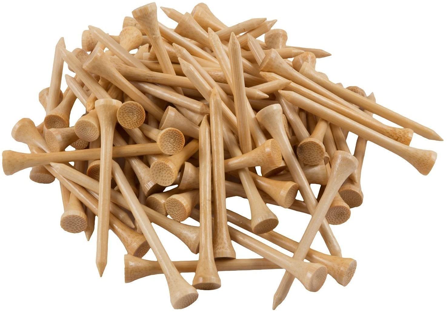 Namvo 30pcs Premium Bamboo Golf Tees 70mm Length Eco-Friendly Strong Sustainable Biodegradable
