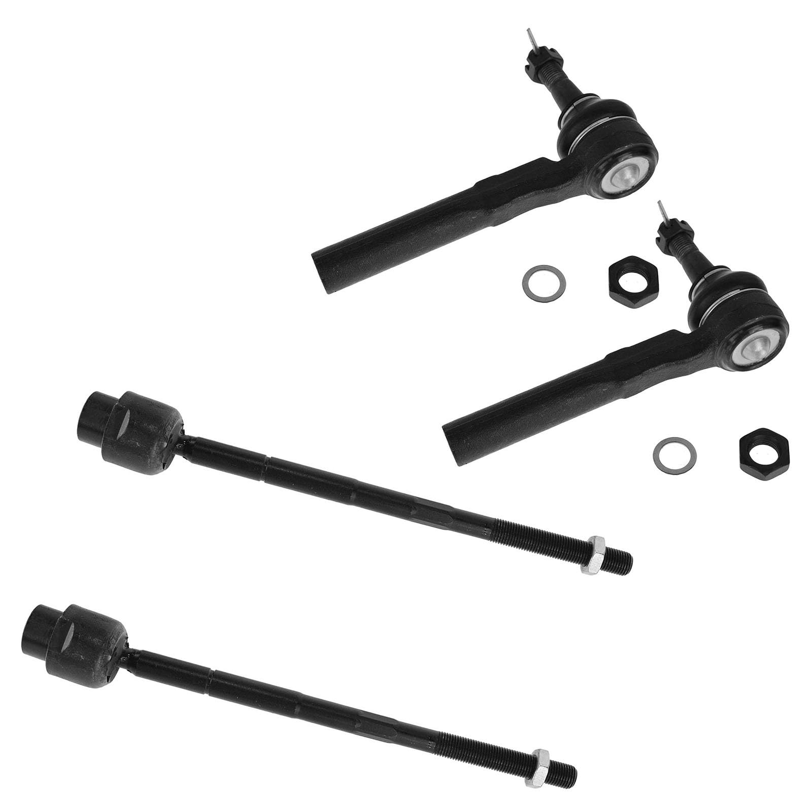 TRQ Front Inner and Outer Tie Rod Set 4 Piece Compatible with 2004-2005 Chevrolet Classic 97-03 Malibu 99-04 Oldsmobile Alero 97-99 Cutlass 99-05 Pontiac Grand Am Image
