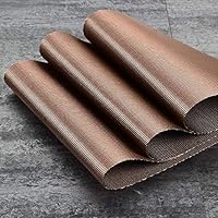 DaTun648 Placemat Wedge Shaped Placemats Scalloped Chinese PVC Woven Placemat for Round Table Washable Vinyl Table Place Mats Set of 4 Home Hotel (Color : Coffee)