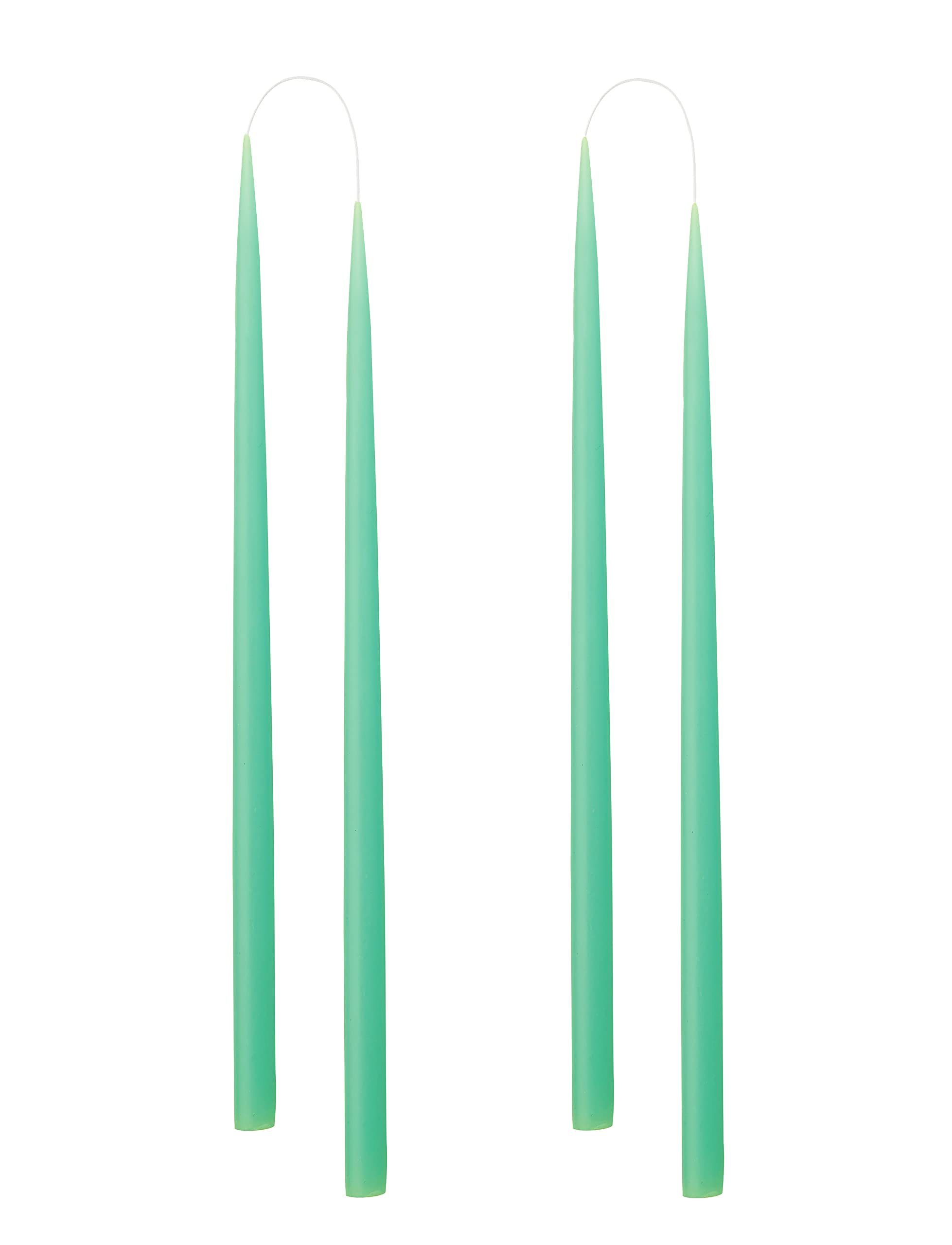 Kunstindustrien, Mint Green Coloured Candles, 100% Paraffin only Added Colour, 4pcs.