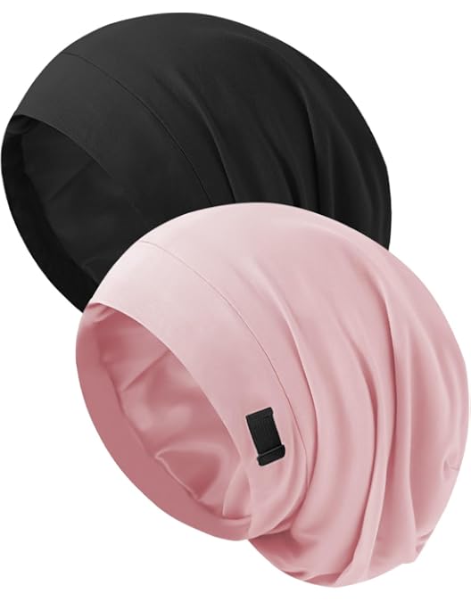 Gorro De Noche Reversible De Algodón Y Satén - 2 En 1, Como Braga De Cuello O Pasamontañas, Unisex, Suave, Talla Única 64 Cm