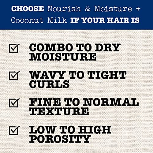 MAUI MOISTURE NOURISH & MOISTURE + COCONUT MILK SHAMPOO + CONDITIONER TO HYDRATE AND DETANGLE CURLY HAIR, LIGHTWEIGHT DAILY MOISTURIZING SHAMPOO, VEGAN, SILICONE & PARABEN-FREE, 13 FL OZ