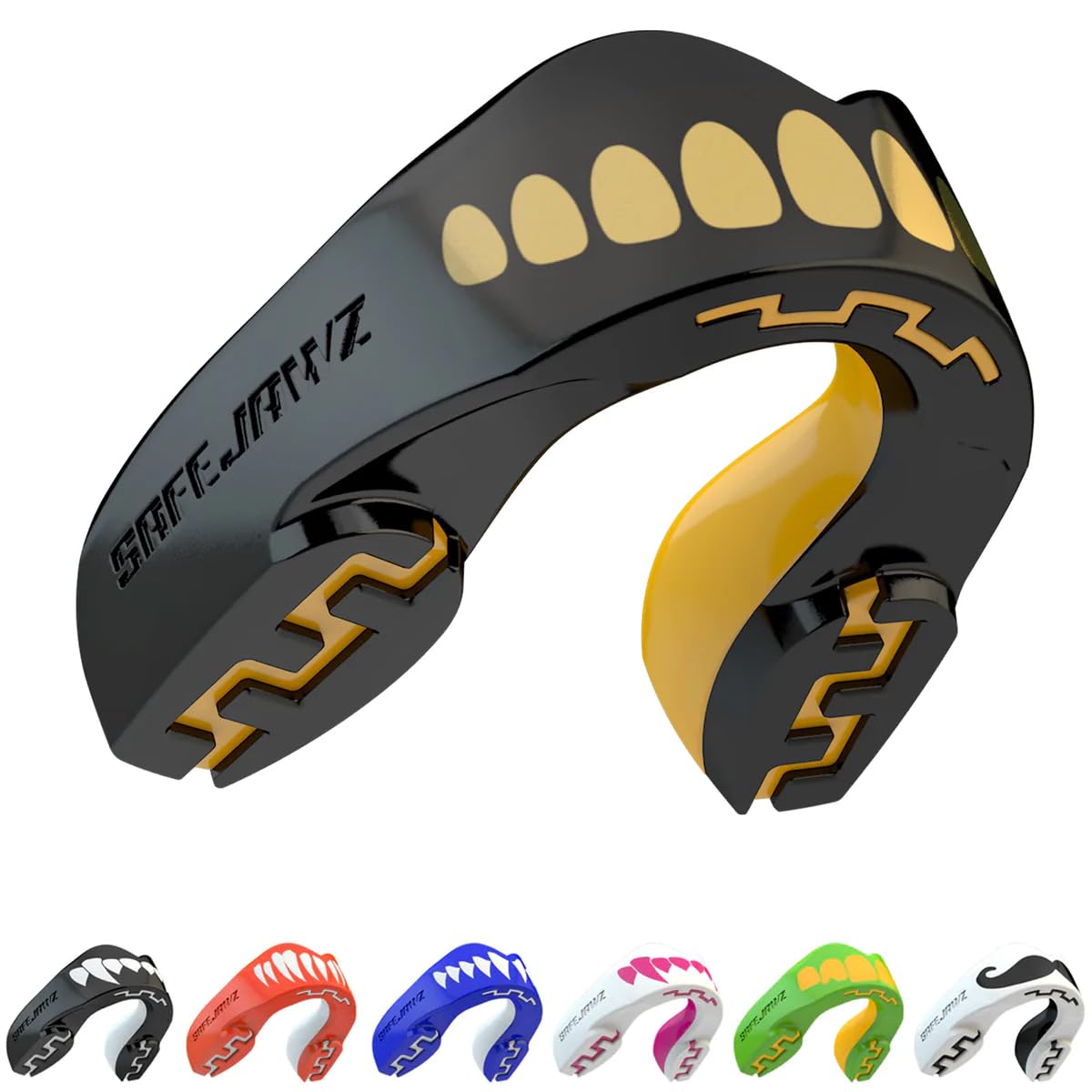SafeJawz Sports Mouthguard Dual Layer Premium Protection Adults and Junior Gum Shield with Case for Boxing, MMA, Rugby, Martial Arts, Judo and All Contact Sports