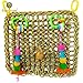 SunGrow Bird, Small Animals & Rabbit Foraging Wall Chew Toy with Hanging Hook, Seagrass Woven Mat with Colorful Wooden Blocks