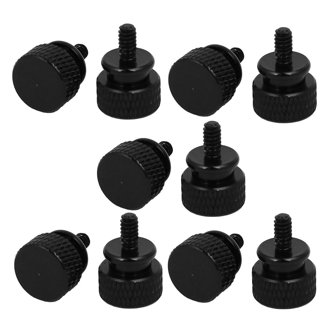 Sourcingmap Computer PC Case 6#-32 Fully Threaded Knurled Thumb Screws Black 10pcs
