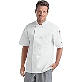 On The Line Men's Chef Coat - Double Breasted, Short Sleeve Kitchen Jacket