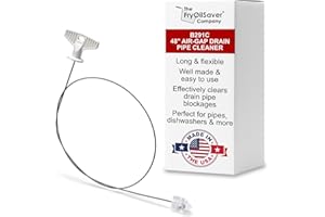 THE FRYOILSAVER COMPANY 48" Air-Gap Drain Pipe Cleaning Brush, Flexible Dishwasher Cleaning Brush in Home & Commercial Kitchen Pipes, Garbage Disposal, Sink, Unclogger Long Sink Snake Drain Pipe Tool by FryOilSaver Co B291C