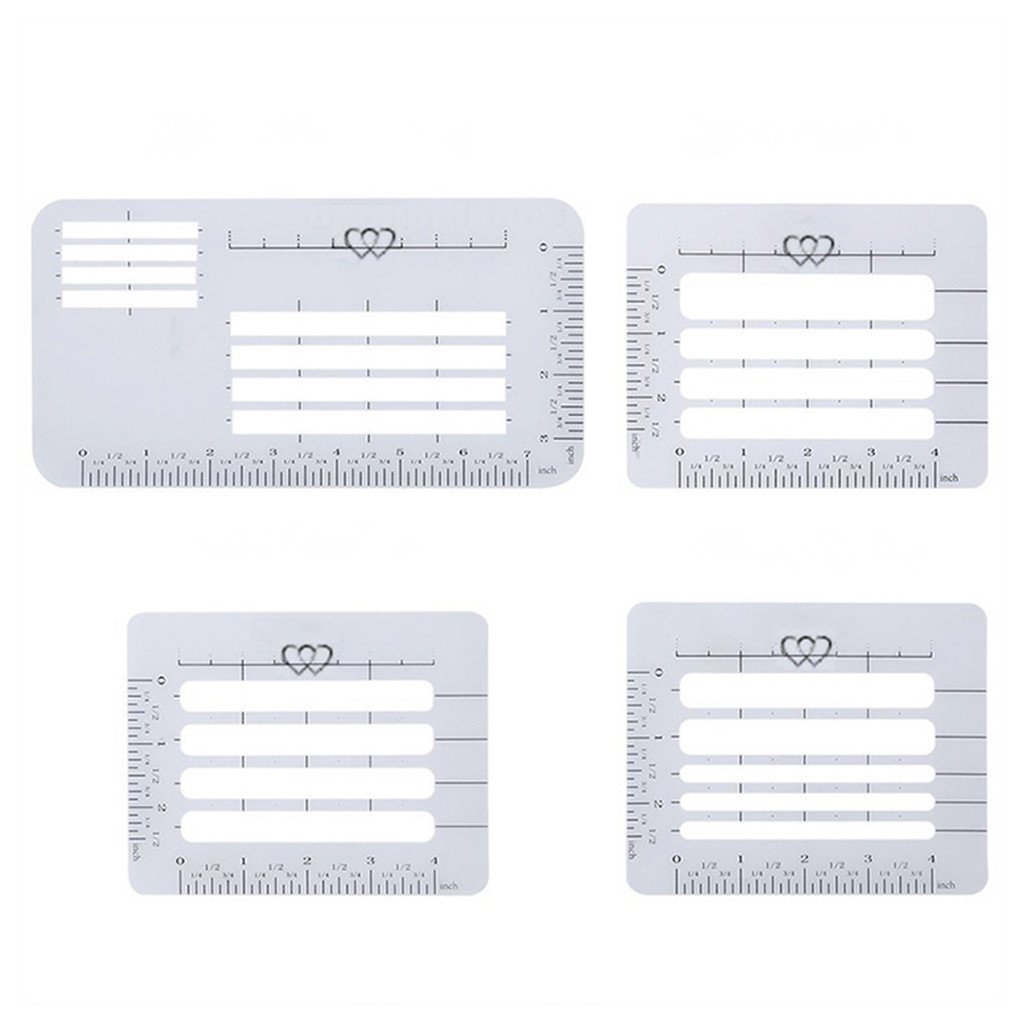 Kasmena 4Pcs 4 Style Envelope Addressing Guide Stencil Templates for Wide Range of Envelopes, Sewing, Thank You Card, Scrapbooking Template