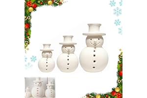 Terracotta Snowman, Handmade Terracotta Snowman, Christmas Handmade Figurines Decorations, White Winter Decor for Holiday Tab