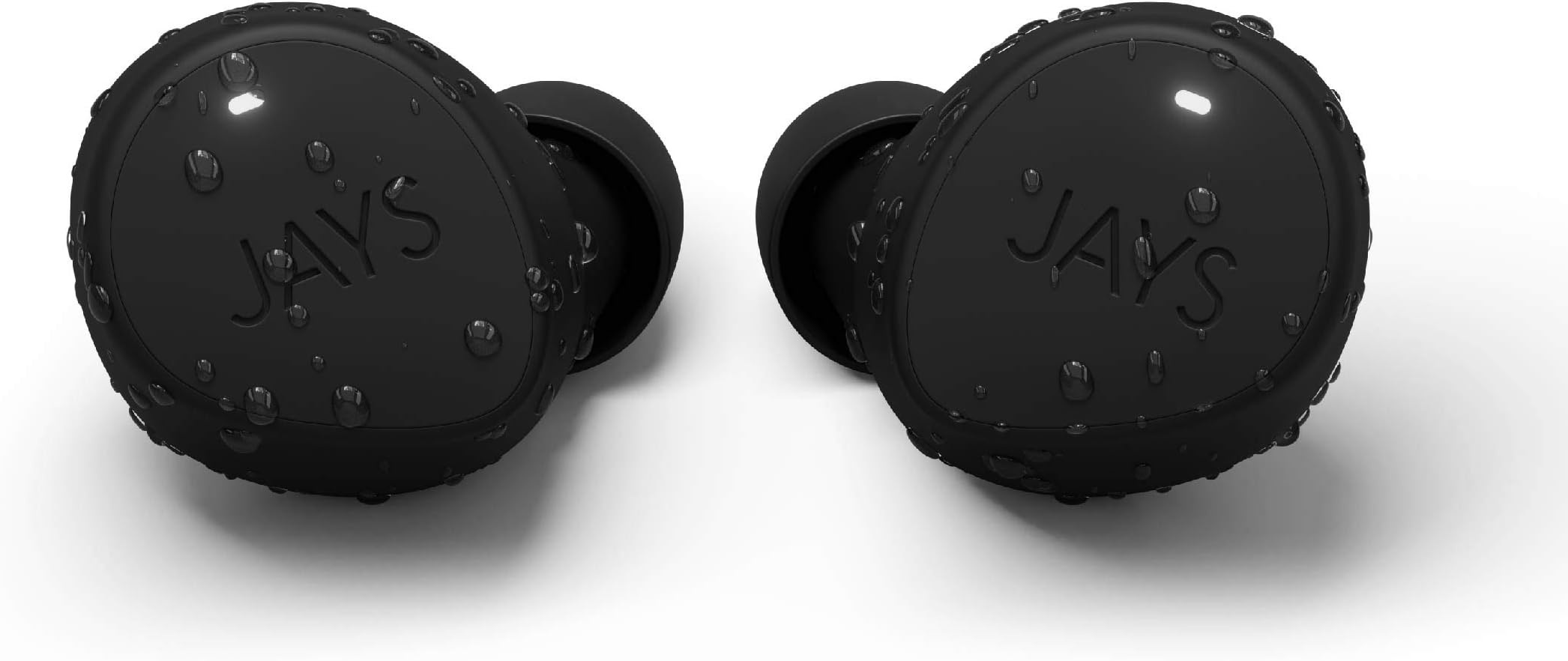 JAYS True Wireless Bluetooth Headphones - m-Seven Earphones in-Ear 38h Playtime & Mic (Black/Black)