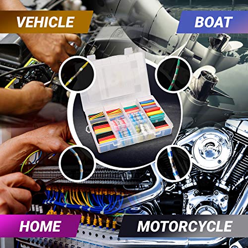 448Pcs Solder Seal Wire Connectors Waterproof & Heat Shrink Tubing | Butt Connectors and Shrink Tubes | All in One Electrical, Boat and Automotive Splice Kit | No Crimp Cables and Wires Ultimate Box - Thumbnail 5