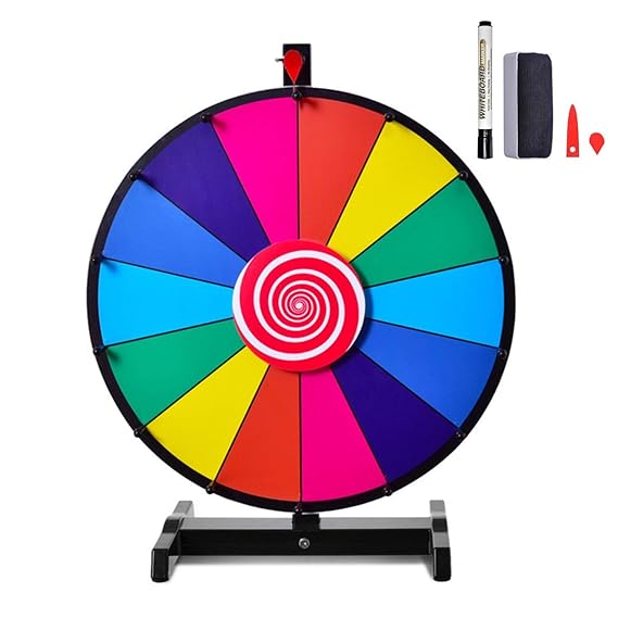 COSTWAY 24' Glücksrad Spielzeug Farbe Rad Spiele für Lotteriespiele Wortspiele(?60cm)