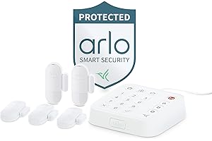 Arlo Home Security System - Alarm System with Wired Keypad Sensor Hub, 5 8-in-1 Sensors & Yard Sign - No Contract Required - DIY Installation - White, SS1501