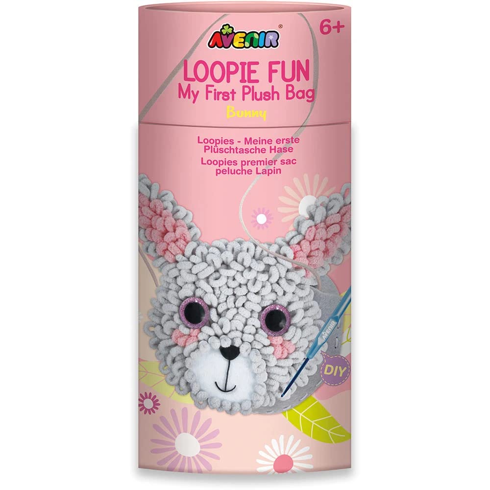 Avenir CH201750 Conejita Loopie Fun Bunny Bag Craft Kit, Grey and Pink