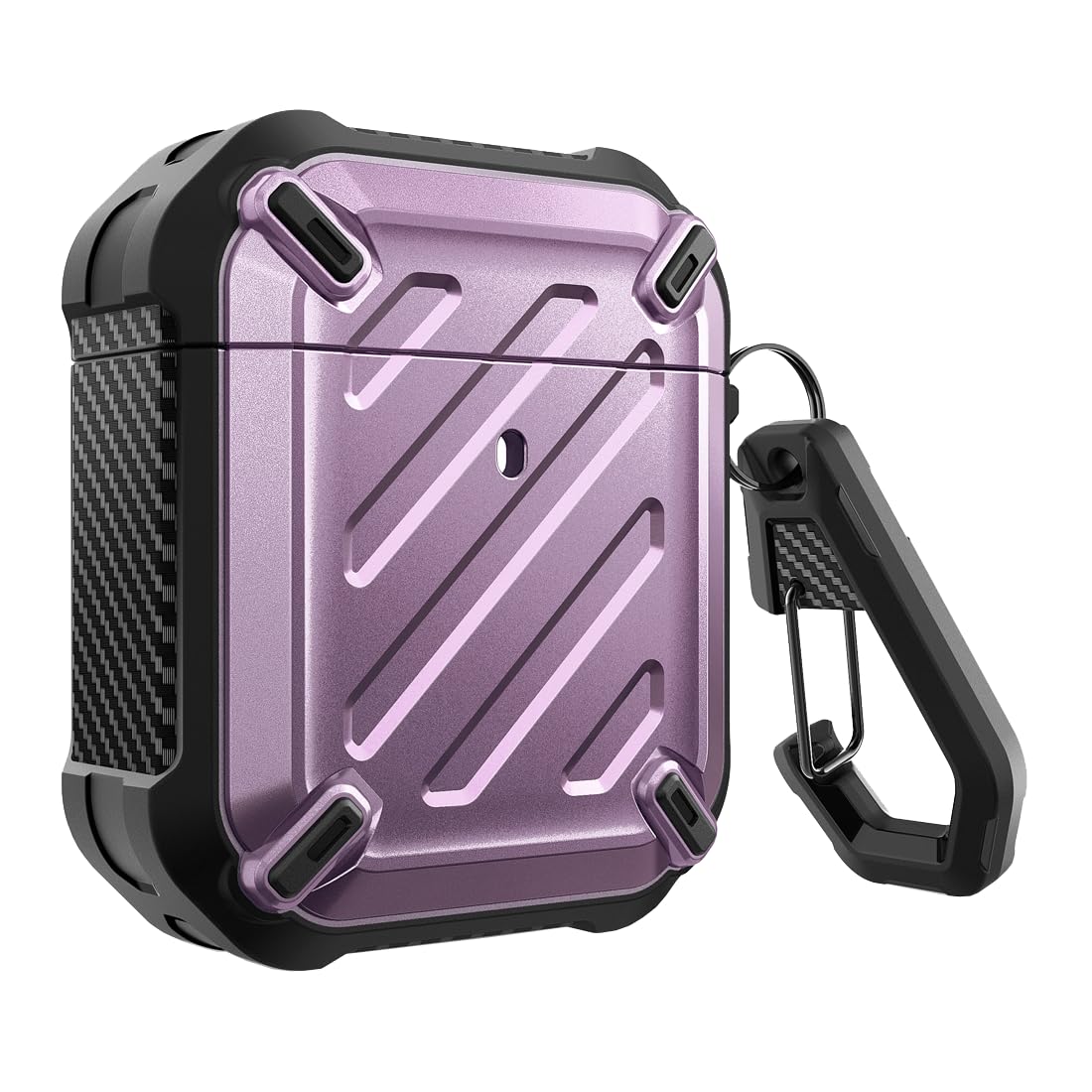 Supcase Unicorn Beetle Pro Series Full-Body Rugged Protective Case with Carabiner for Air pods 1 & 2, Purple