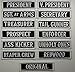 Outlaw Biker Front of Vest Jacket Title [ White on Black] 13 Pcs Patches White Boarder - By Patch Squad