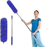 Fogray 2025 Extendable Feather Duster Microfiber Telescopic Pole Dark Blue