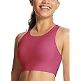 baleaf Women's Swim Bra Modest High Neck Bikini Tops Quick Dry UPF 50+Bathing Suit Sports Workout Removable Padded