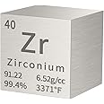 PFCKE Zirconium Cube Metal Density Cubes Pure Metal High Density Element Cube for Element Collections Lab Experiment Periodic Table Collection DIY Teacher Science Creative Gift（Zirconium，1 Inch）