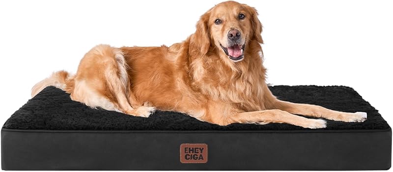 EHEYCIGA Large Orthopedic Dog Bed 91x68x9 cm with Removable Washable Cover
