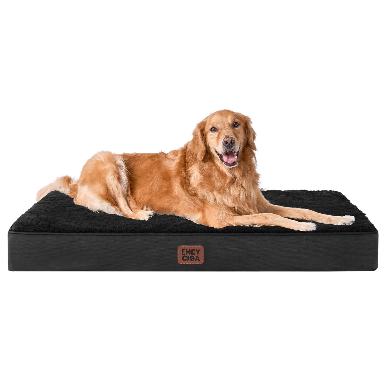 EHEYCIGA Orthopedic Dog Beds Large Mattress with Removable Washable Cover for Crate, Black, 91x68x9cm — image 1
