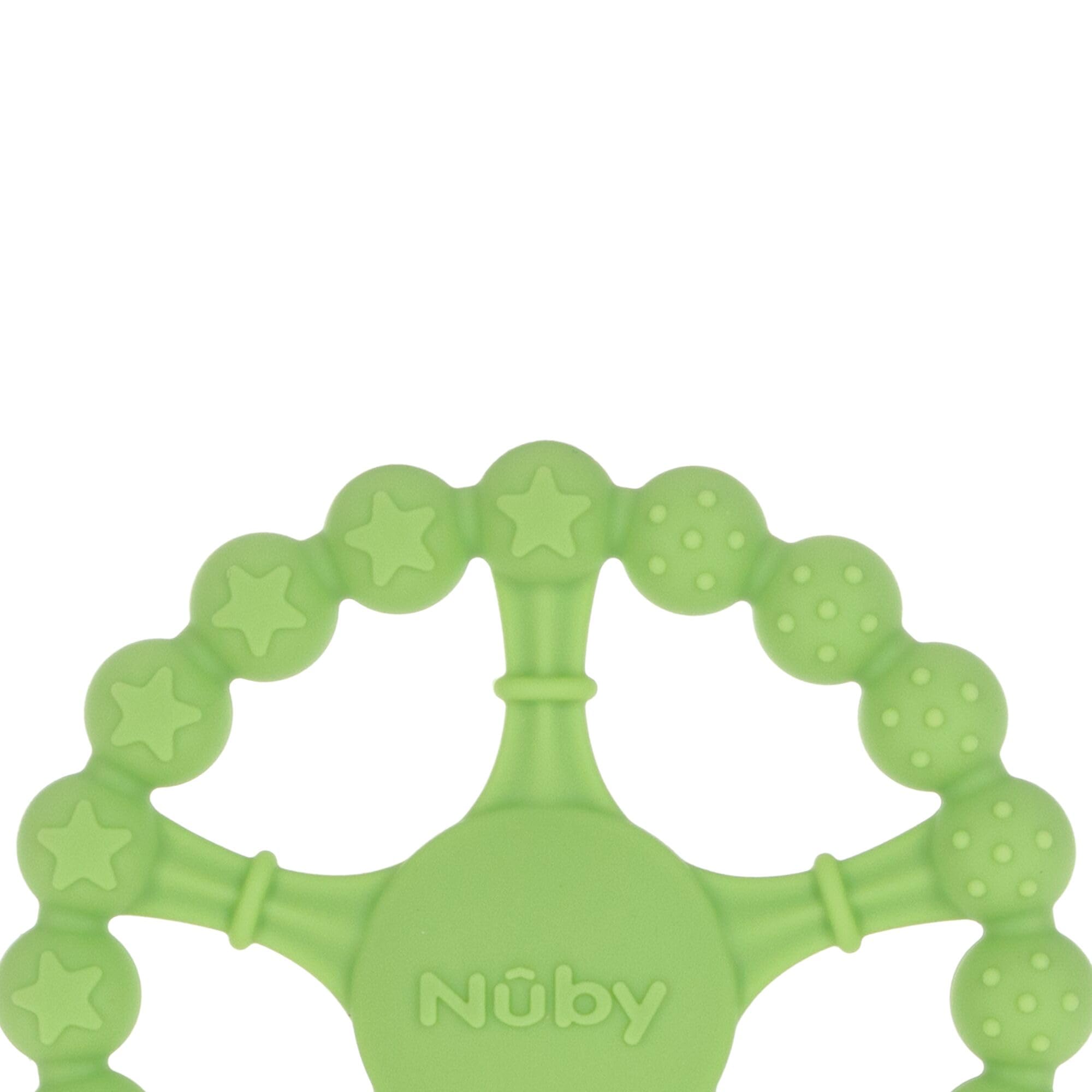 Nuby Silicone Wheel Teether - 3+ Months - Soft, Multi-Textured Baby Teething Toy - Natural Teething Relief for Babies