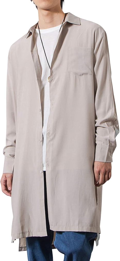 Amazon マイノリティ Minority ロングシャツ メンズ ライトアウター オーバーサイズ 長袖 Tシャツ カットソー 通販