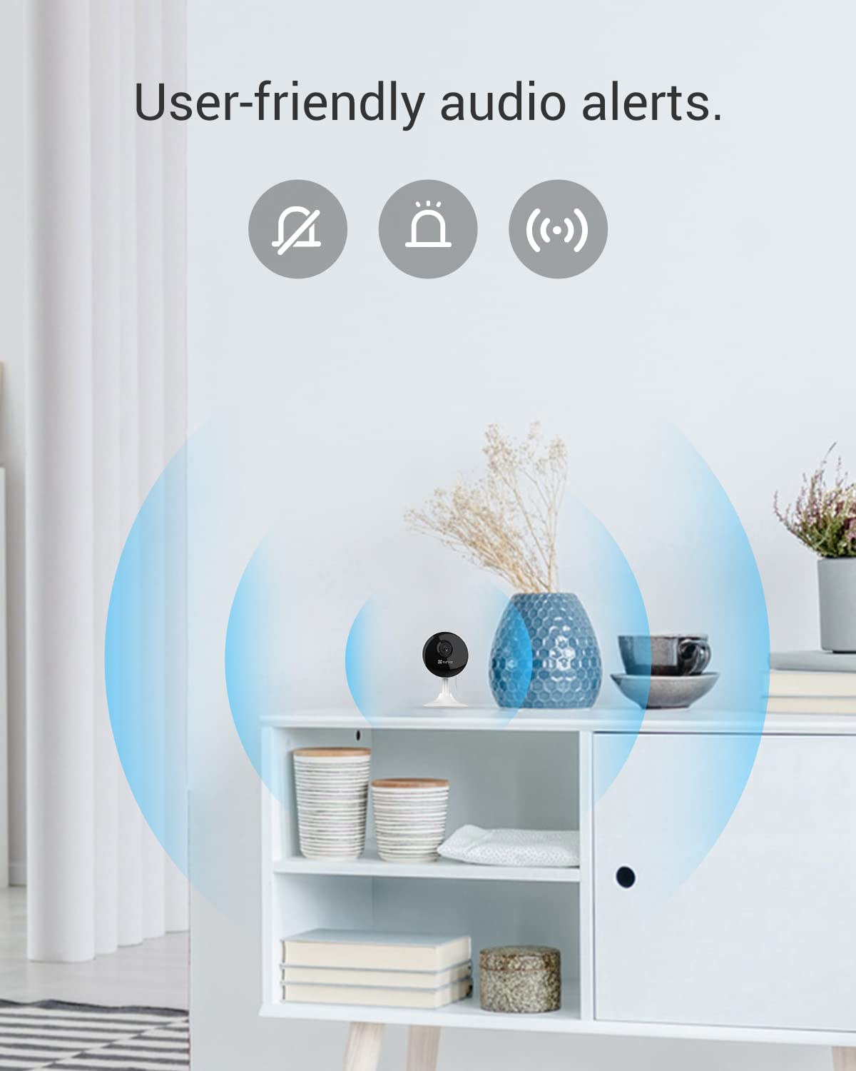 EZVIZ Indoor Security Camera 1080P WiFi Baby Monitor, Smart Motion Detection, Two-Way audio, 40ft Night Vision, Works with Alexa & Google Assistant(C1C)