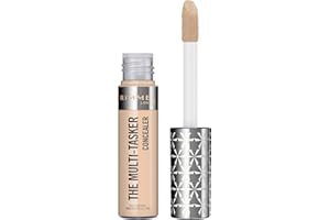 Rimmel London Multi-Tasker Concealer, large soft wand, blendable formula, full coverage, crease-proof, transfer-proof & water