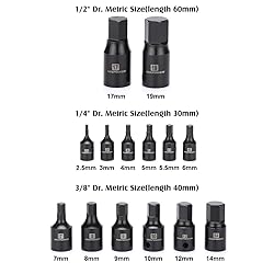 MIXPOWER 14-Piece Dr. Bit Socket Set, 2.5mm to