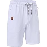 QPNGRP Men's 9" Inseam Zipper Pocket Stretch Shorts