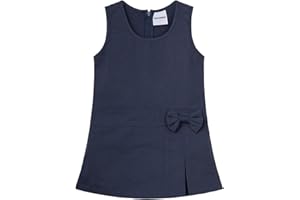 Mud Kingdom Little Girls School Uniform Dress Sleeveless Cute Bow Jumper