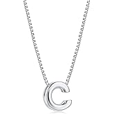 Su-Carata S925 Sterling Silver & 18K Golden Initial Letter Necklaces for Women,Personalized Initial Necklace Simple A-Z & Heart Initial Letter Pendant Necklace for Women Jewelry Gifts